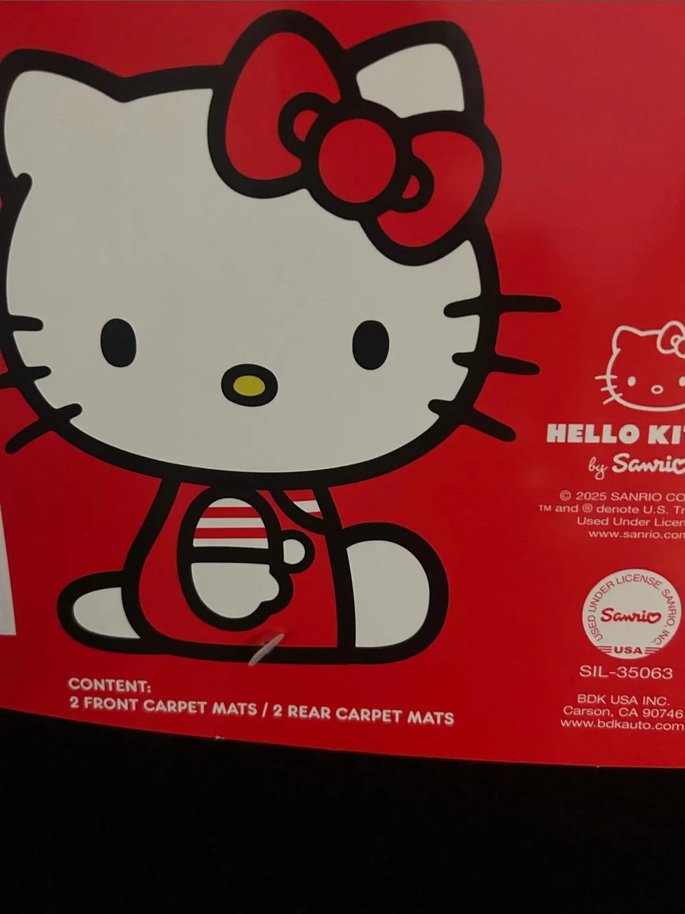 Hello Kitty Black and Red Car Floor Mats
